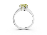 White gold Fancy Yellow Heart  Solitaire Pavé Band Prong Setting Ring_22