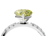 White gold Fancy Yellow Heart  Solitaire Pavé Band with Four-Prong Setting_175