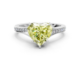 White gold Fancy Yellow Heart  Solitaire Pavé Band with Four-Prong Setting_28