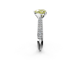 White gold Fancy Yellow Heart  Solitaire Pavé Diamond Engagement Ring with Four-Prong Setting_179