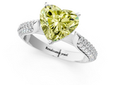 White gold Fancy Yellow Heart  Solitaire Pavé Diamond Engagement Ring with Four-Prong Setting_190