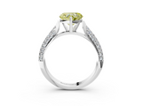 White gold Fancy Yellow Heart  Solitaire Pavé Diamond Engagement Ring with Four-Prong Setting_192