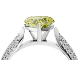 White gold Fancy Yellow Heart  Solitaire Pavé Diamond Engagement Ring with Four-Prong Setting_193