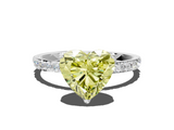 White gold Fancy Yellow Heart  Solitaire Pavé Diamond Engagement Ring with Four-Prong Setting_40
