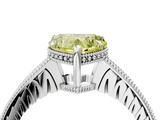 White gold Fancy Yellow Heart  Solitaire Pavé Diamond Milgrain Engagement Ring with Four-Prong Setting_7