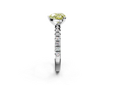 White gold Fancy Yellow Heart  Solitaire Pave Diamond Engagement Ring with Four-Prong Setting_342