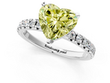 White gold Fancy Yellow Heart  Solitaire Pave Diamond Engagement Ring with Four-Prong Setting_346