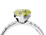 White gold Fancy Yellow Heart  Solitaire Pave Diamond Engagement Ring with Four-Prong Setting_351