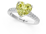 White gold Fancy Yellow Heart  Solitaire Pave Diamond Engagement Ring with Prong Setting_20