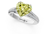 White gold Fancy Yellow Heart  Solitaire Pave Split Shank Engagement Ring with Six-Prong Setting_38