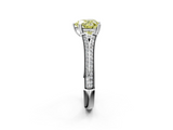 White gold Fancy Yellow Heart  Solitaire Pave Split Shank Engagement Ring with Six-Prong Setting_39