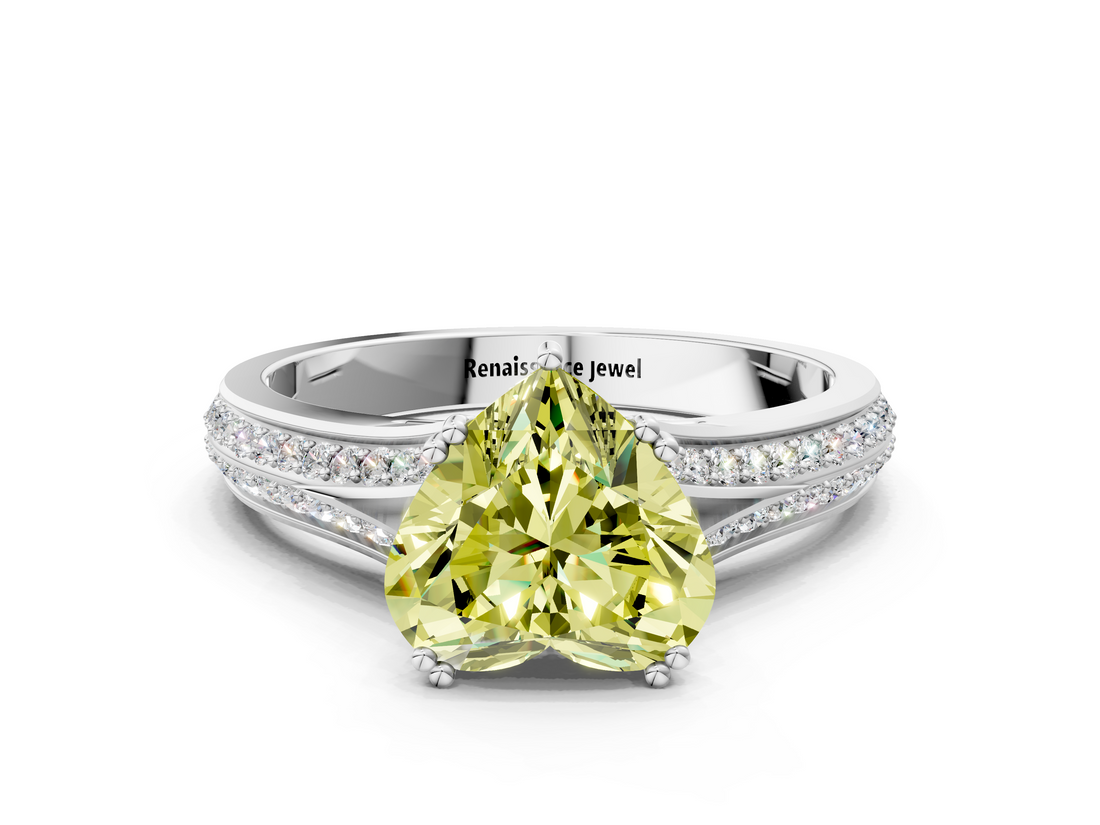White gold Fancy Yellow Heart  Solitaire Pave Split Shank Engagement Ring with Six-Prong Setting_44