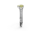 White gold Fancy Yellow Heart  Solitaire Pave Split Shank Engagement Ring with Six-Prong Setting_46