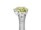 White gold Fancy Yellow Heart  Solitaire Pave Split Shank Engagement Ring with Six-Prong Setting_48