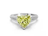 White gold Fancy Yellow Heart  Solitaire Pave Split Shank Ring with Four-Prong Setting_111