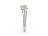 White gold Fancy Yellow Heart  Solitaire Pave Split Shank Ring with Four-Prong Setting_113