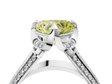White gold Fancy Yellow Heart  Solitaire Pave Split Shank Ring with Four-Prong Setting_115