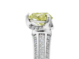 White gold Fancy Yellow Heart  Solitaire Pave Split Shank Ring with Four-Prong Setting_116
