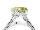 White gold Fancy Yellow Heart  Solitaire Pave Split Shank Ring with Four-Prong Setting_121