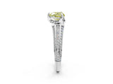 White gold Fancy Yellow Heart  Solitaire Pave Split Shank Ring with Four-Prong Setting_125