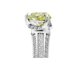 White gold Fancy Yellow Heart  Solitaire Pave Split Shank Ring with Four-Prong Setting_128