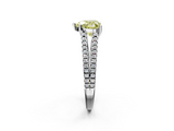 White gold Fancy Yellow Heart  Solitaire Split Shank Pavé Diamond Engagement Ring_389