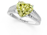 White gold Fancy Yellow Heart  Solitaire Split Shank Pavé Diamond Engagement Ring_389