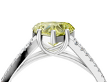 White gold Fancy Yellow Heart  Solitaire Split Shank Pavé Diamond Engagement Ring_391