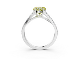 White gold Fancy Yellow Heart  Solitaire Split Shank Pavé Diamond Engagement Ring_391