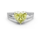 White gold Fancy Yellow Heart  Solitaire Split Shank Pavé Diamond Engagement Ring_392