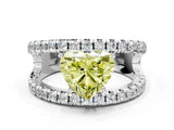 White gold Fancy Yellow Heart  Solitaire Split Shank Pave Diamond Ring_48
