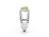 White gold Fancy Yellow Heart  Solitaire Split Shank Pave Diamond Ring_50