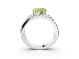 White gold Fancy Yellow Heart  Solitaire Split Shank Pave Diamond Ring_52