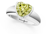 White gold Fancy Yellow Heart  Solitaire Tension Set Diamond Ring with Wide Band_38