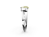 White gold Fancy Yellow Heart  Solitaire Tension Set Diamond Ring with Wide Band_38
