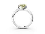 White gold Fancy Yellow Heart  Solitaire Tension Set Diamond Ring with Wide Band_40