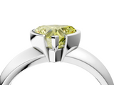 White gold Fancy Yellow Heart  Solitaire Tension Set Diamond Ring with Wide Band_41