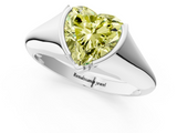 White gold Fancy Yellow Heart  Solitaire Tension Set Diamond Ring_21