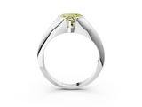 White gold Fancy Yellow Heart  Solitaire Tension Set Diamond Ring_23