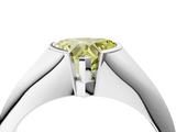 White gold Fancy Yellow Heart  Solitaire Tension Set Diamond Ring_24