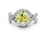 White gold Fancy Yellow Heart  Solitaire Twist Band Pavé Diamond Engagement Ring_32