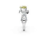 White gold Fancy Yellow Heart  Solitaire Twist Band Pavé Diamond Engagement Ring_34