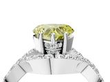 White gold Fancy Yellow Heart  Solitaire Twist Band Pavé Diamond Engagement Ring_36