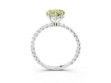 White gold Fancy Yellow Heart  Solitaire Twist Band Ring with Four-Prong Setting_167