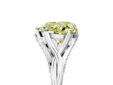 White gold Fancy Yellow Heart  Solitaire Twist Band Six-Prong Setting