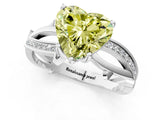 White gold Fancy Yellow Heart  Solitaire Twist Band with Pavé Accents and Four-Prong Setting_21