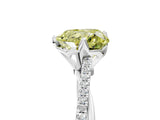 White gold Fancy Yellow Heart  Solitaire Twist Band with Pavé Diamonds and Four-Prong Setting_70