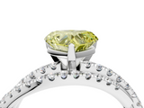 White gold Fancy Yellow Heart  Solitaire Twist Band with Pavé Setting and Four-Prong Setting_89
