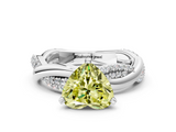 White gold Fancy Yellow Heart  Solitaire Twist Band with Pave Prong Setting_41