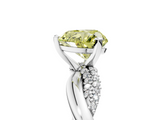 White gold Fancy Yellow Heart  Solitaire Twist Band with Pave Prong Setting_46